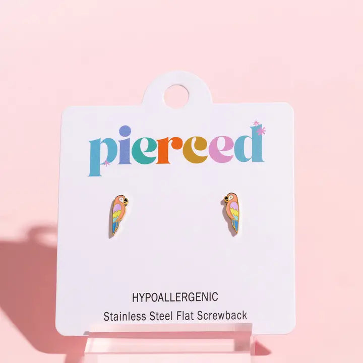parrot 18k gold flatback studs // FLASH PREORDER! // open until 6.7 and ships mid-june