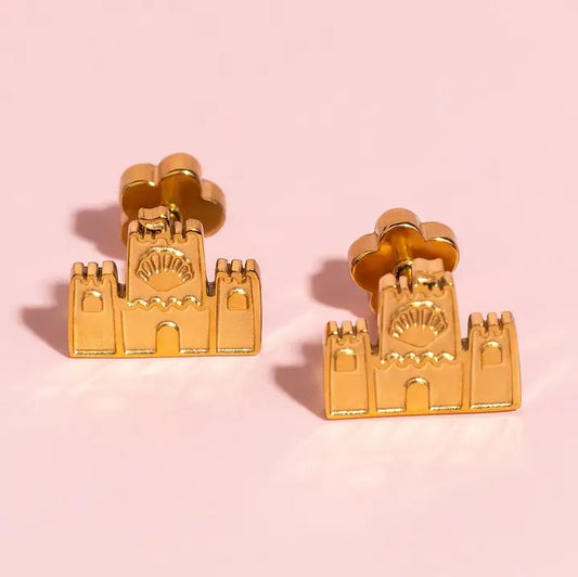 sandcastle 18k gold flatback studs // FLASH PREORDER! // open until 6.7 and ships mid-june