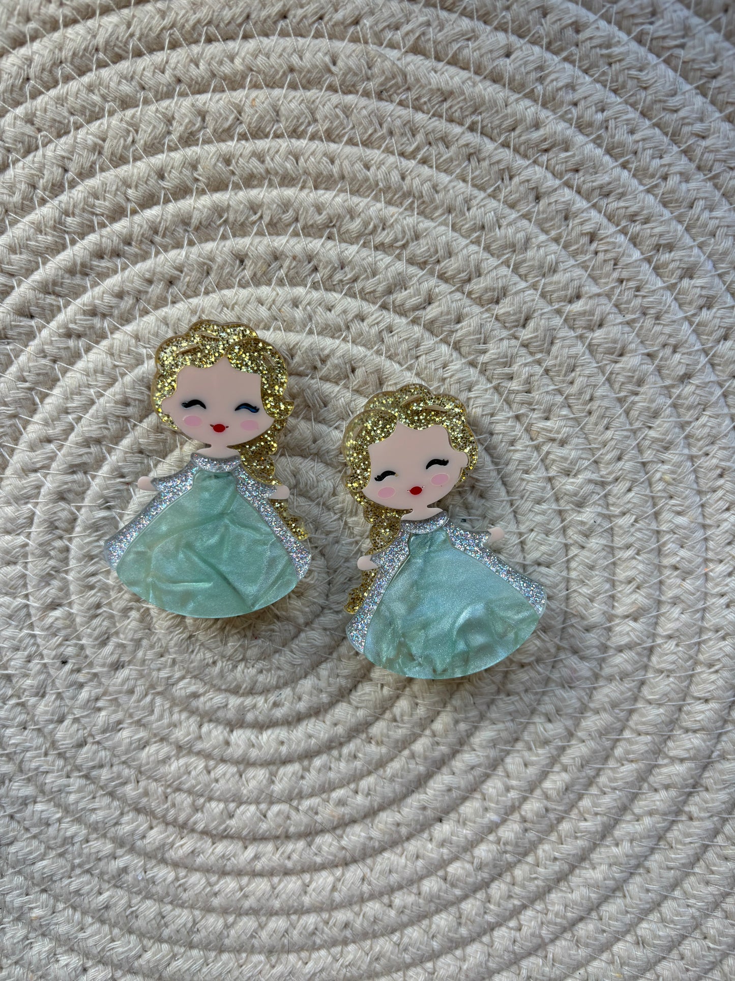 glittery ice princess hair clips // set of 2