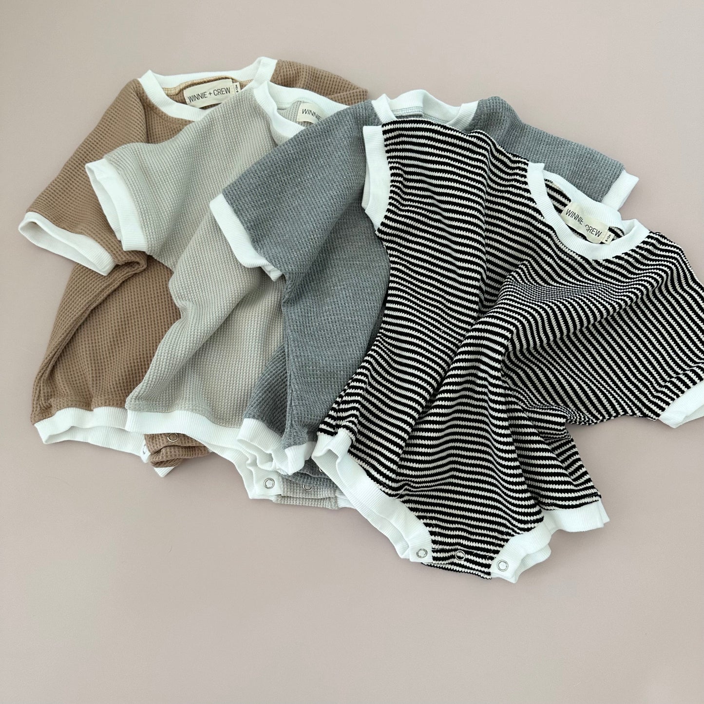 ezra waffle romper // grey