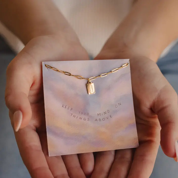 mini tag necklace // heavenly things (14k gold)