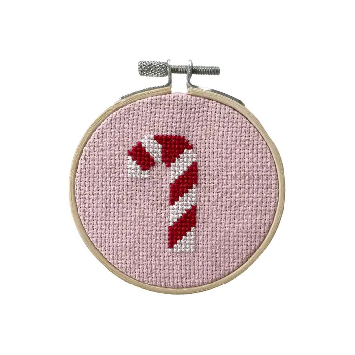 cross stitch kit // candy cane