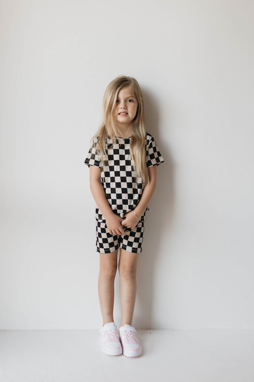 black checkerboard bamboo pajamas // SHORTS SET (sizing up to 10/12)