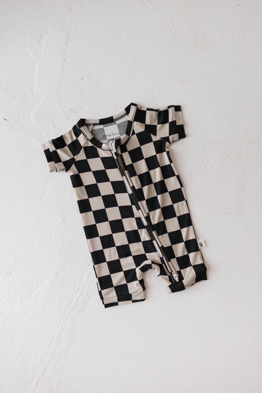 black checkerboard bamboo pajamas // SHORTIE