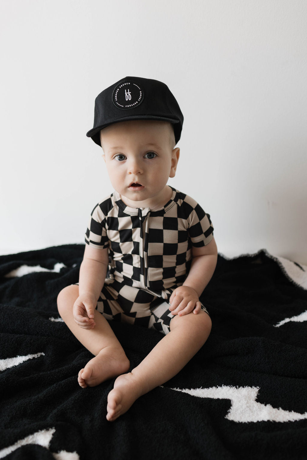 black checkerboard bamboo pajamas // SHORTIE