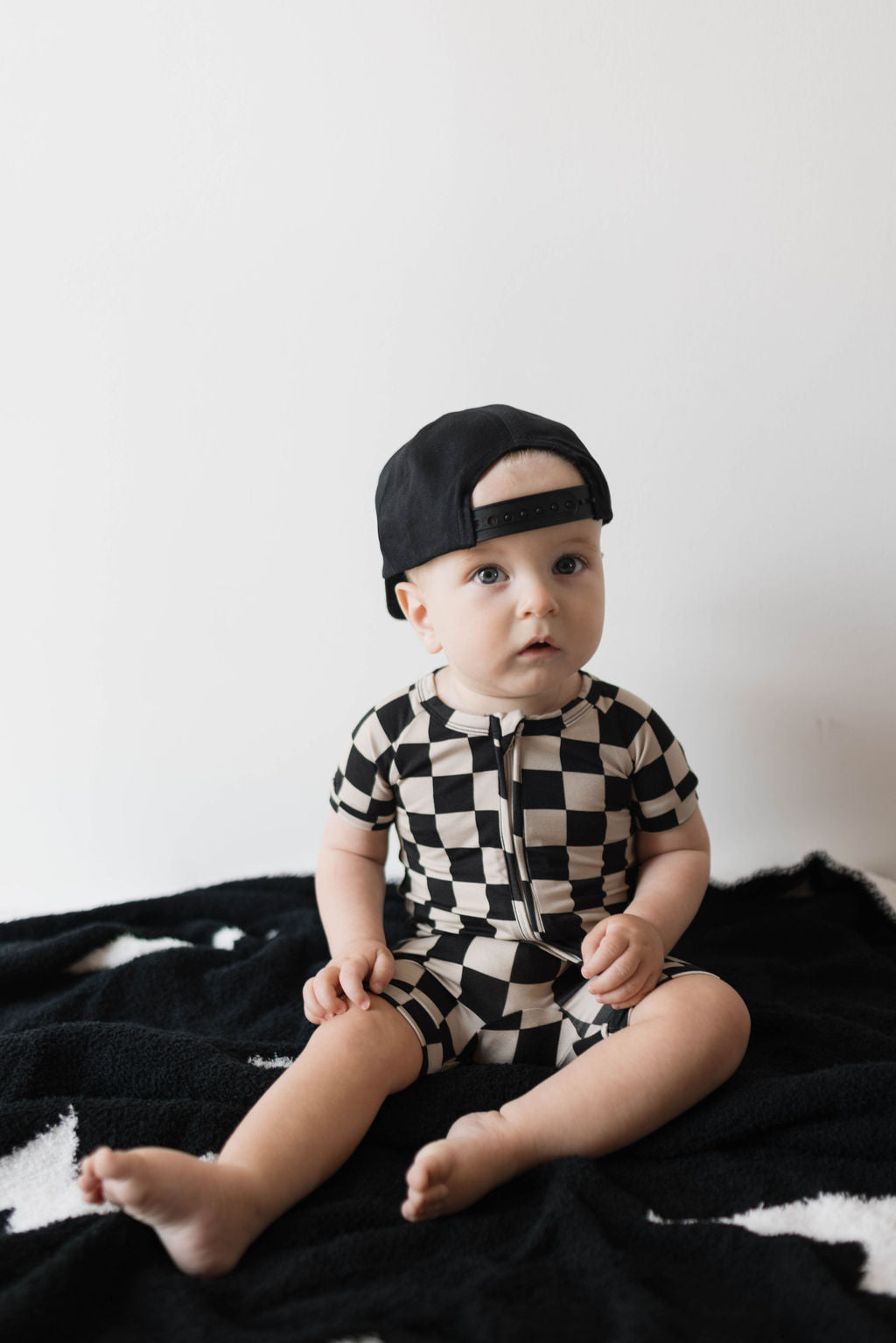 black checkerboard bamboo pajamas // SHORTIE