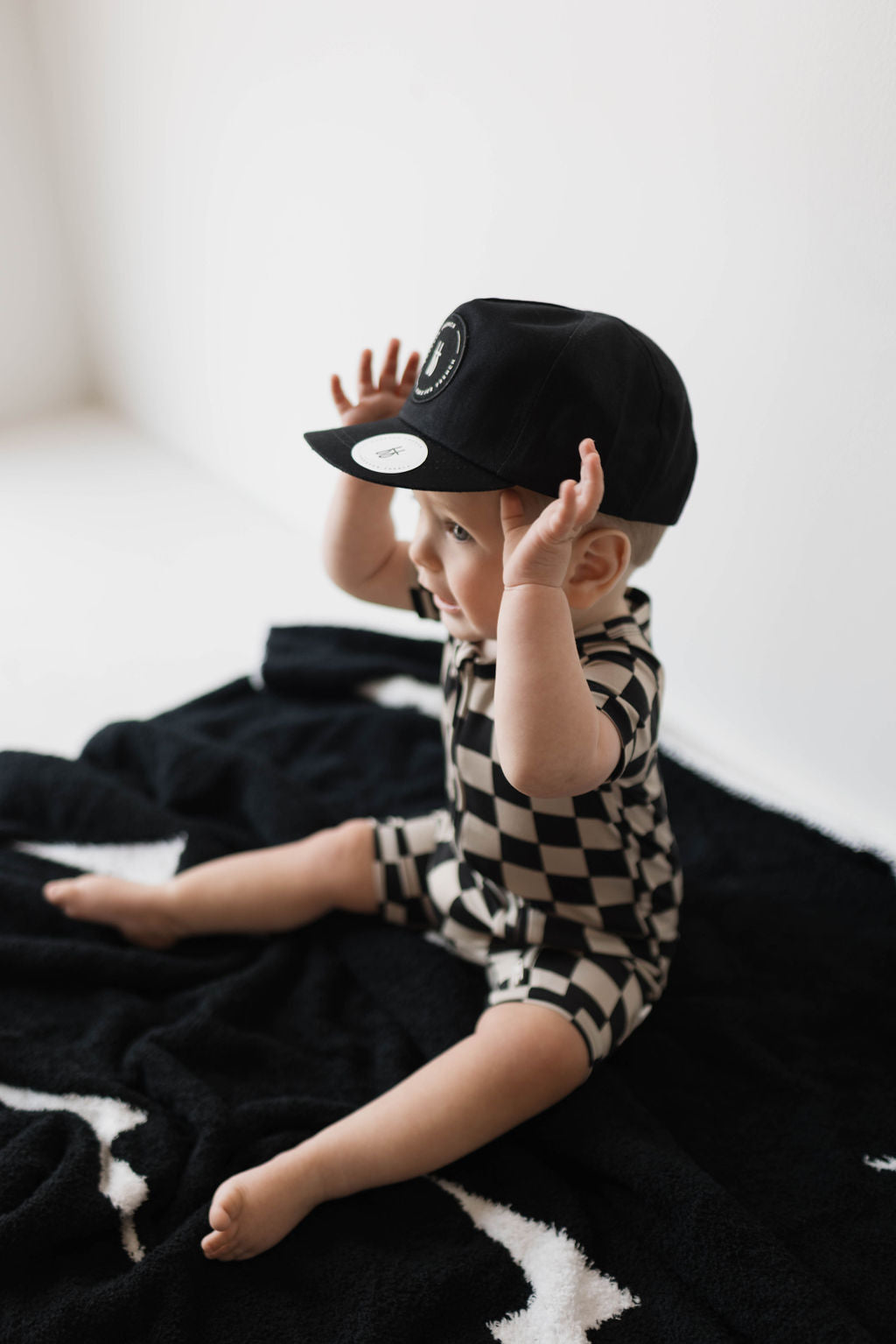 black checkerboard bamboo pajamas // SHORTIE