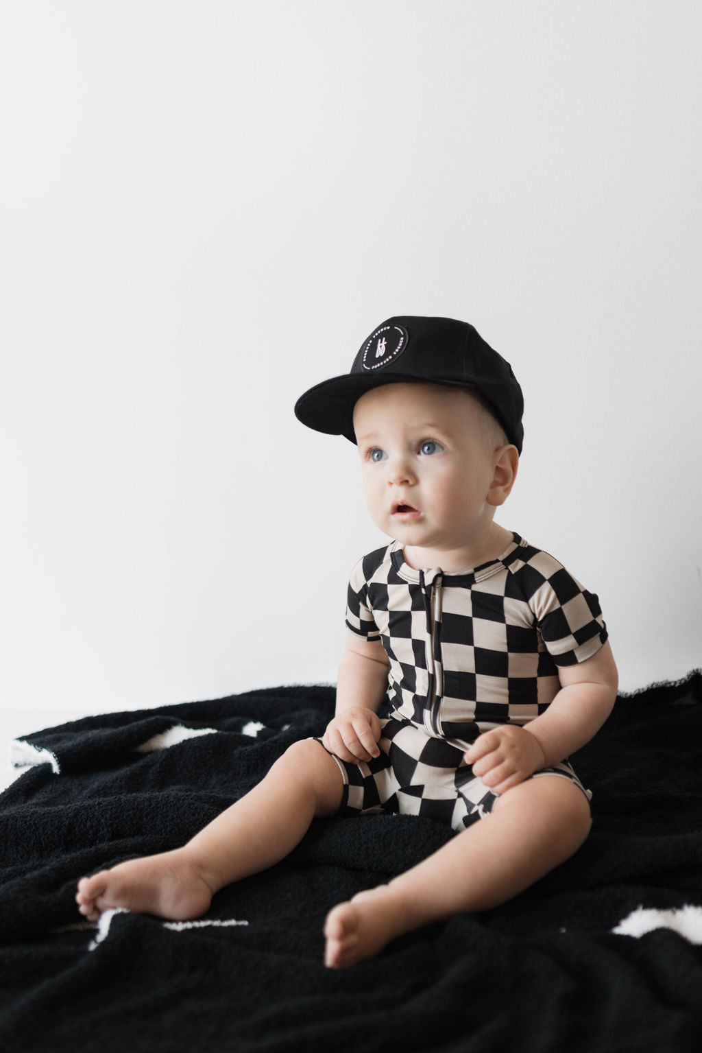 black checkerboard bamboo pajamas // SHORTIE