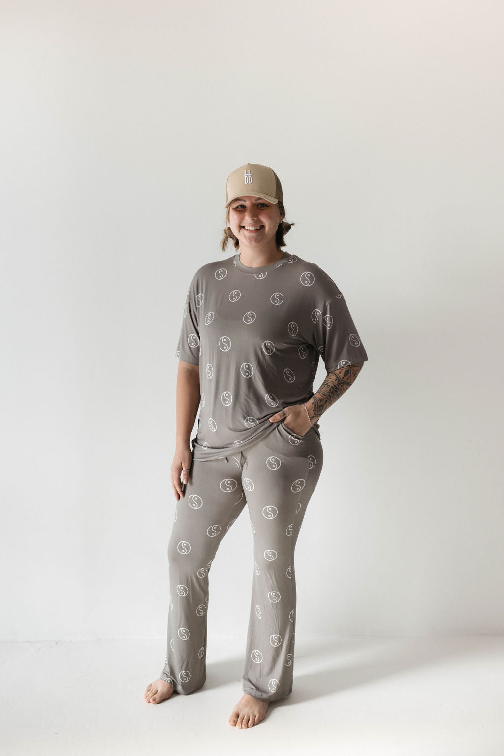 short-sleeve women's bamboo pajamas // yin yang