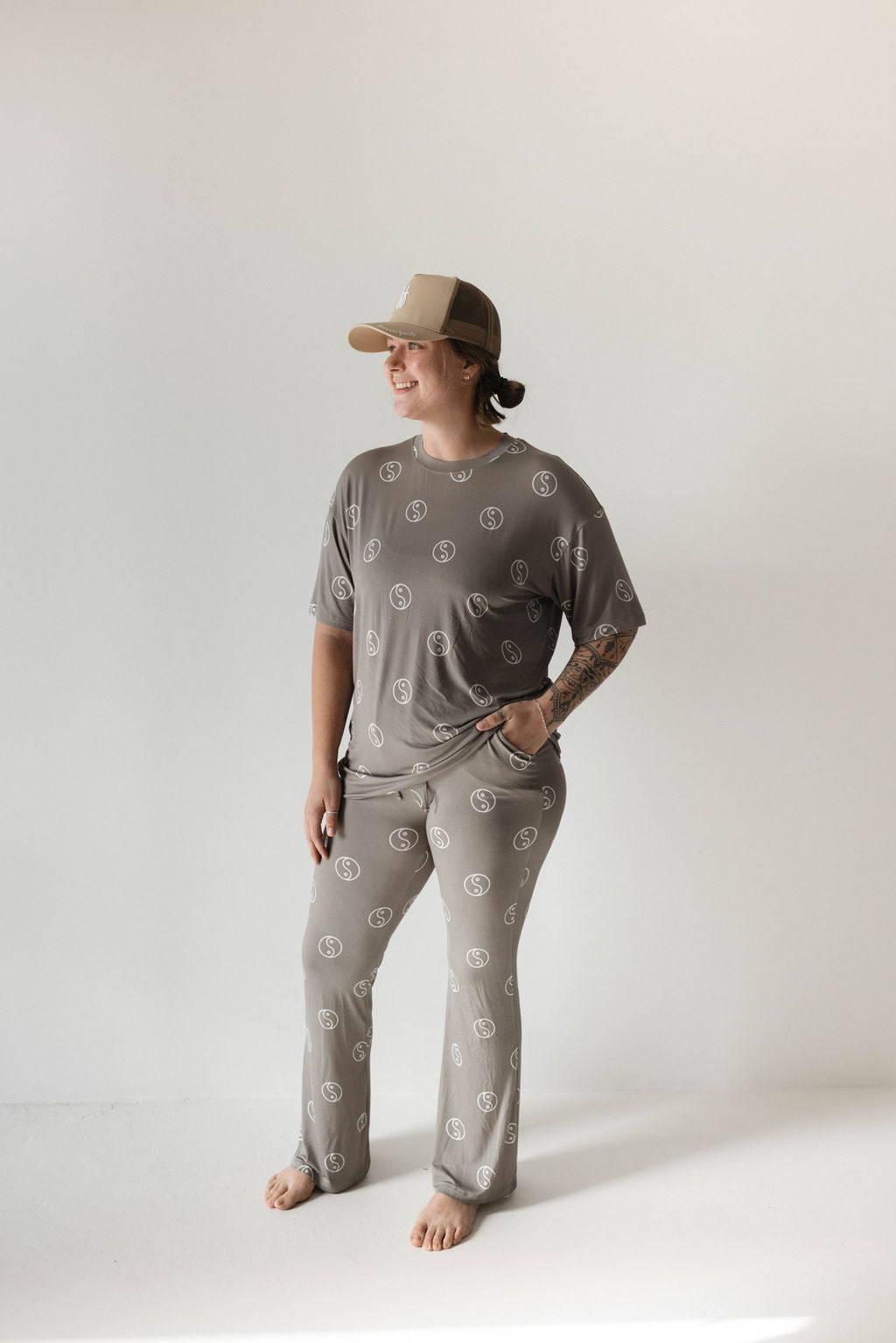 short-sleeve women's bamboo pajamas // yin yang