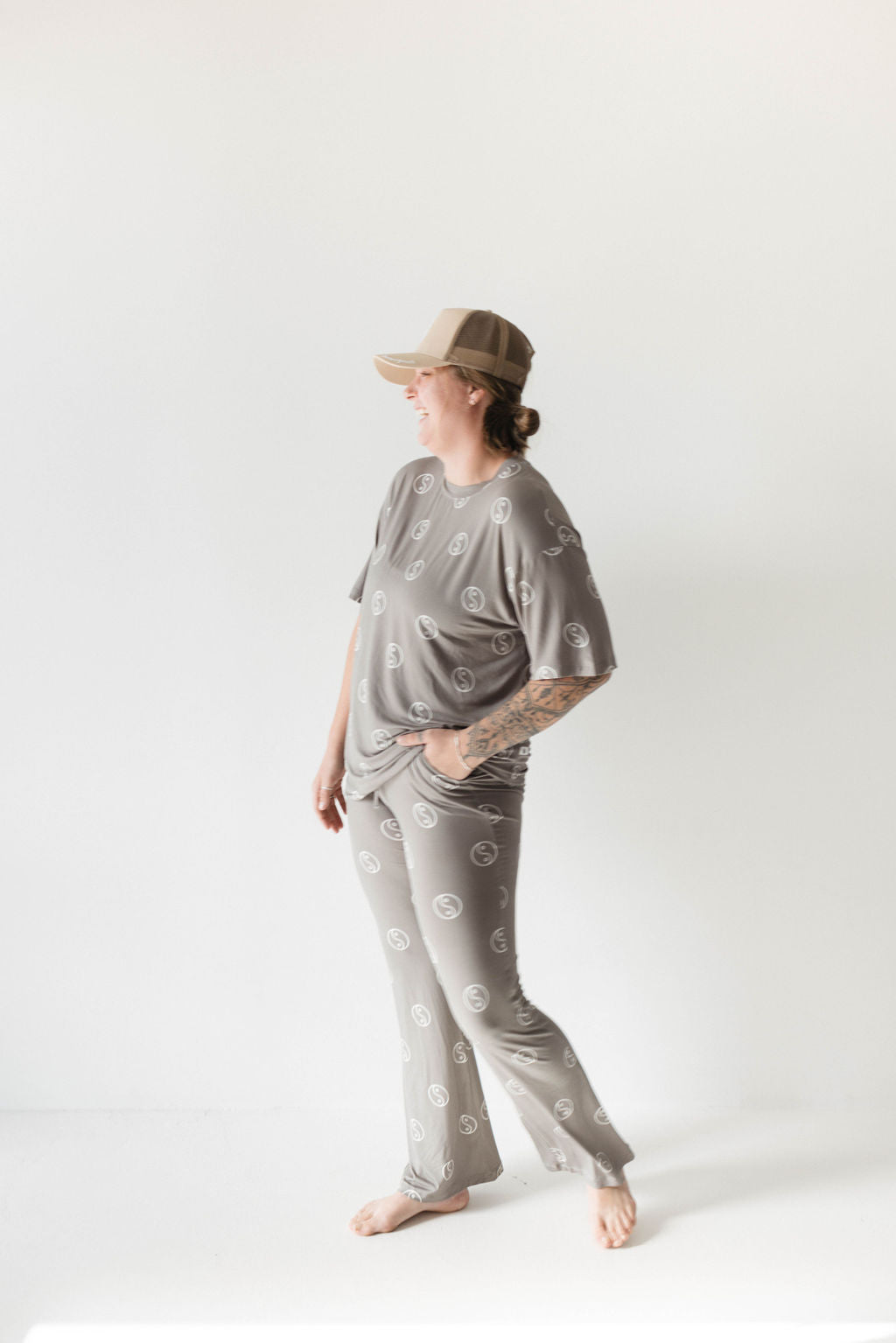 short-sleeve women's bamboo pajamas // yin yang