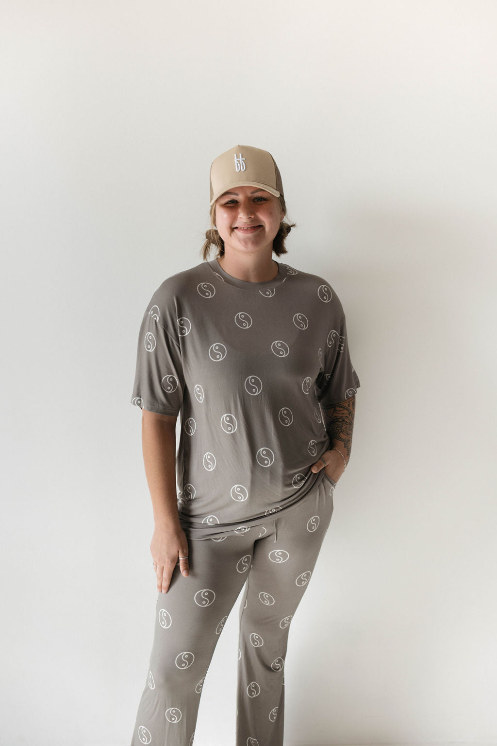 short-sleeve women's bamboo pajamas // yin yang