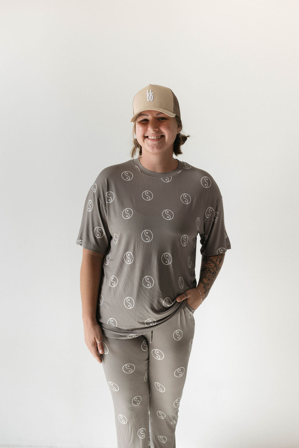 short-sleeve women's bamboo pajamas // yin yang