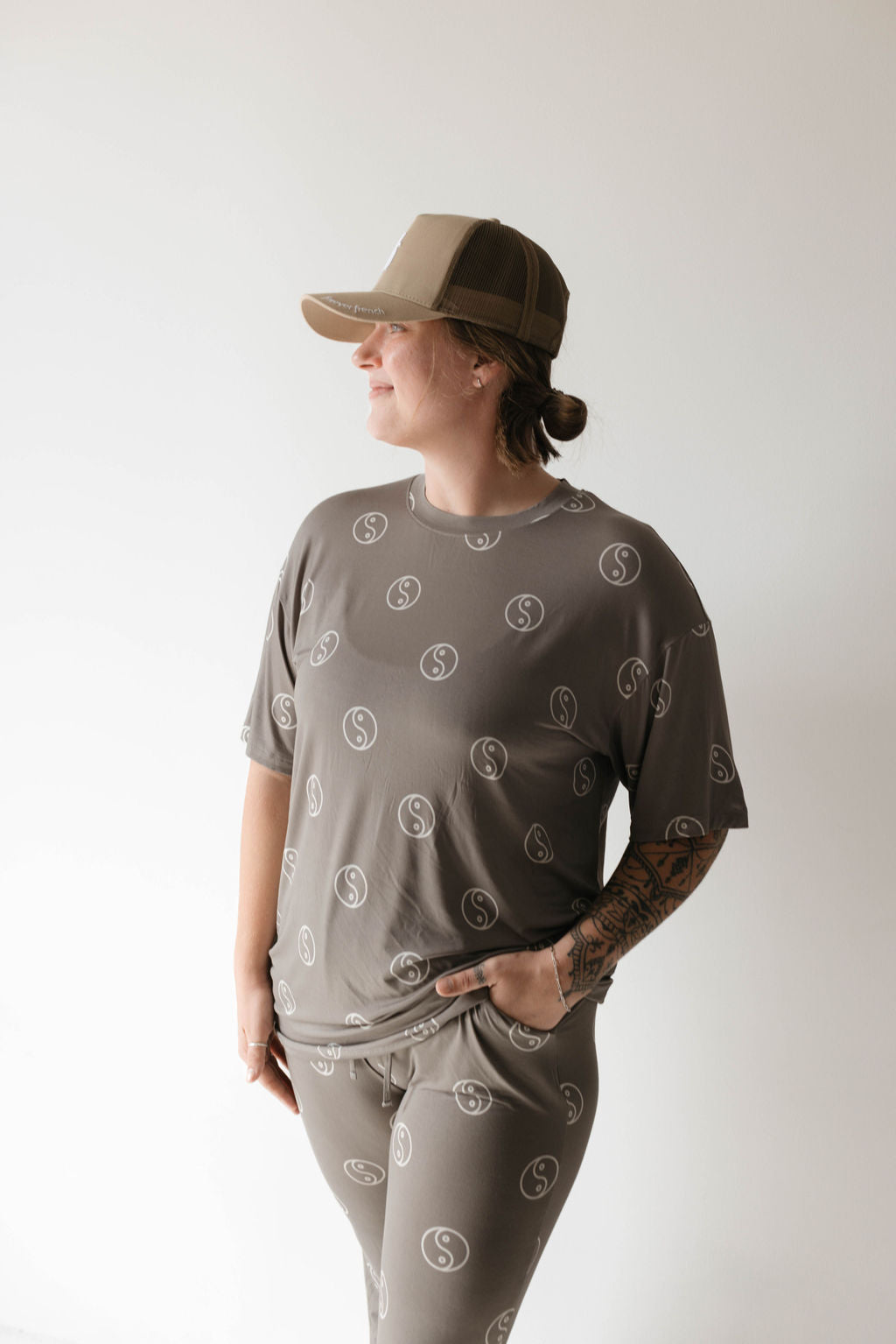 short-sleeve women's bamboo pajamas // yin yang