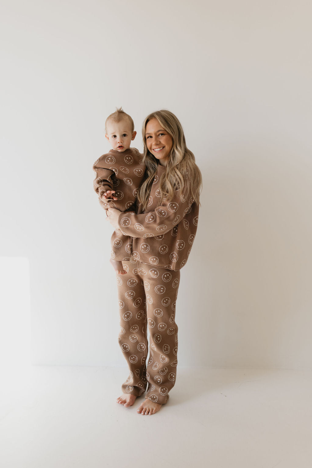 women's knit pant set // tan just smile