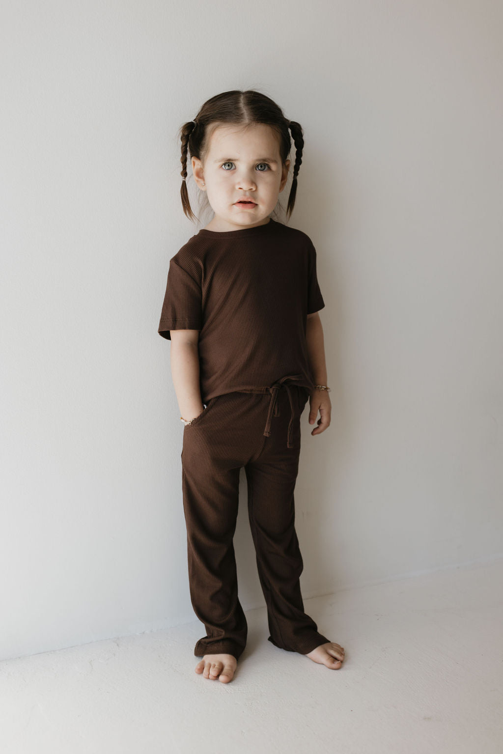 short-sleeve bamboo lounge set // coffee bean (comes in extended sizing)