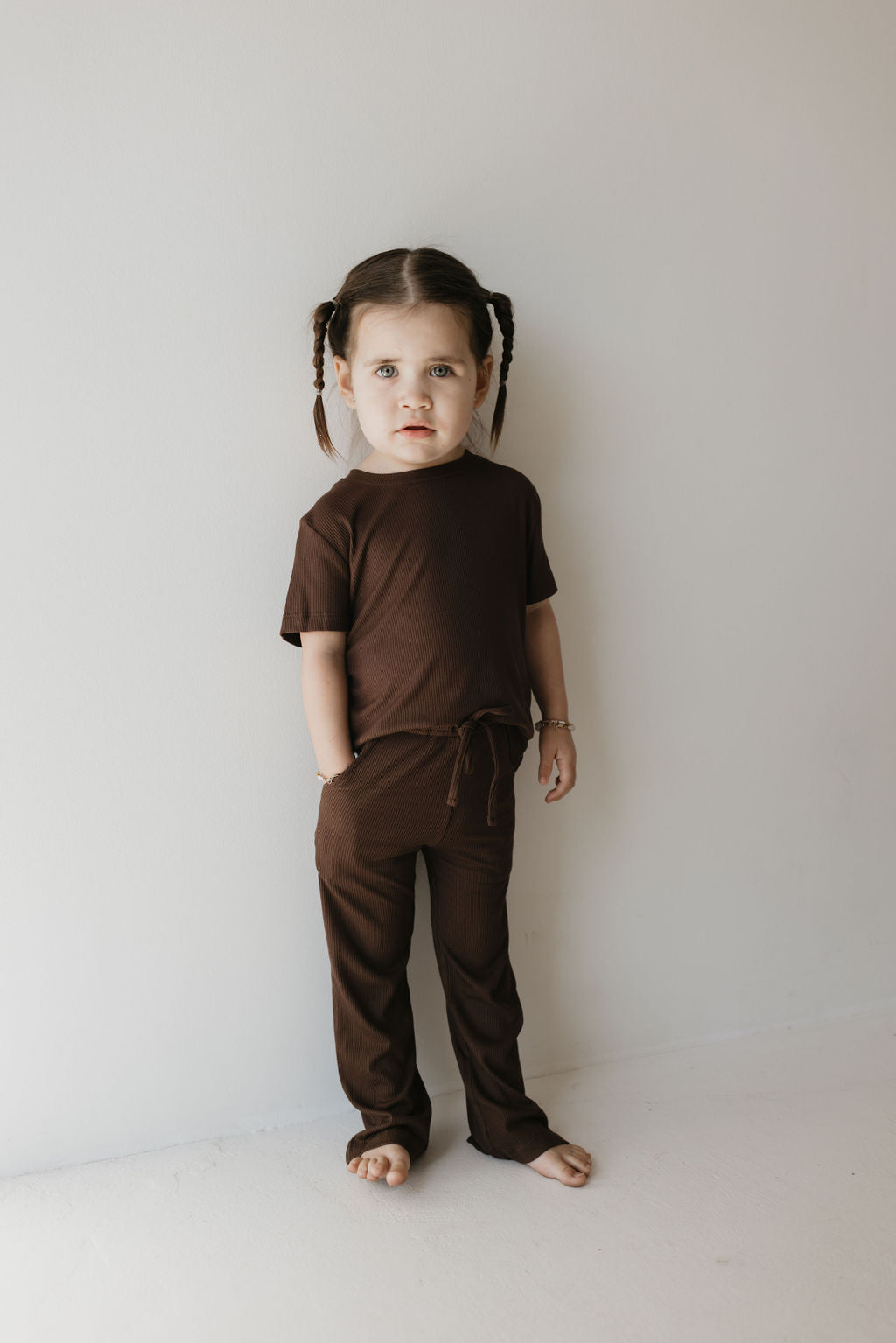 short-sleeve bamboo lounge set // coffee bean (comes in extended sizing)