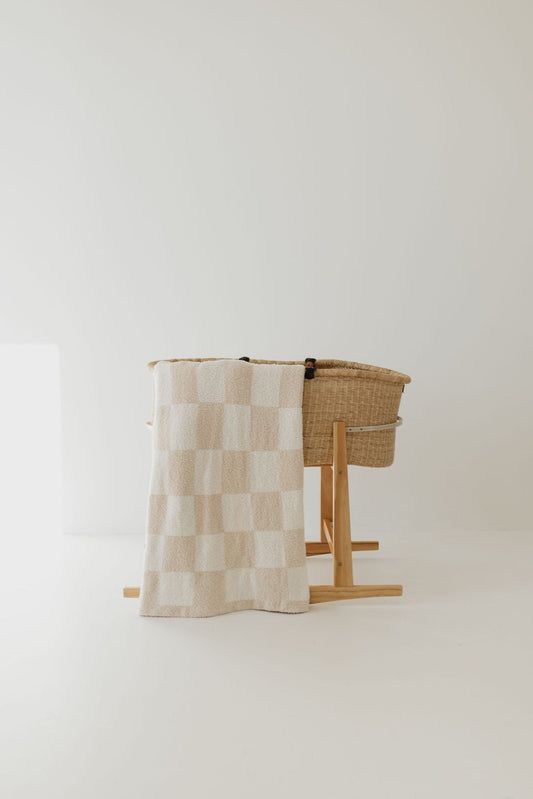 plush blanket // cream checkerboard