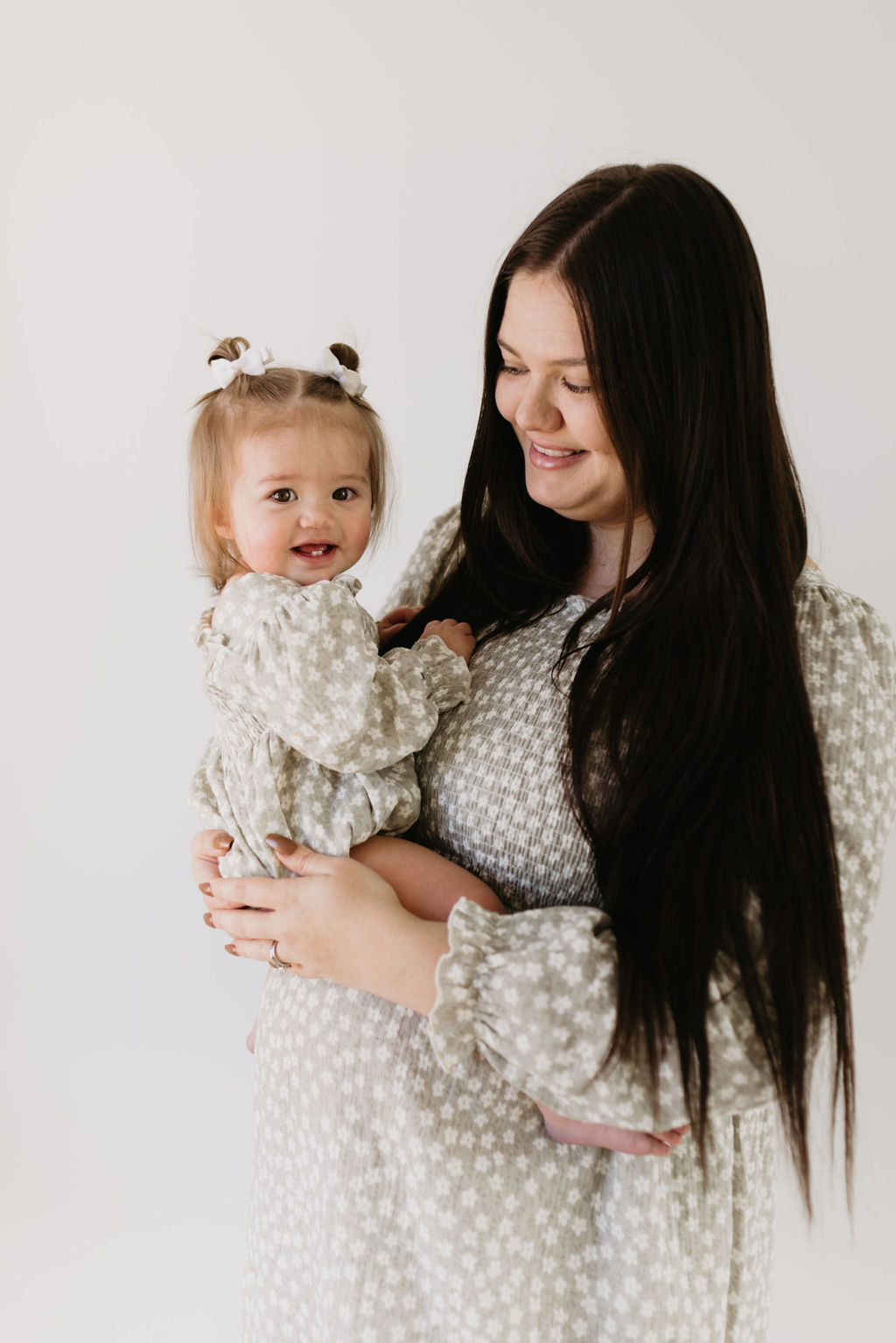 ruffle romper // french gray floral (mama + me)