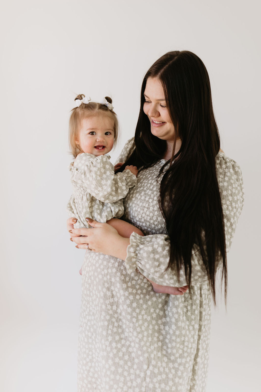 ruffle romper // french gray floral (mama + me)