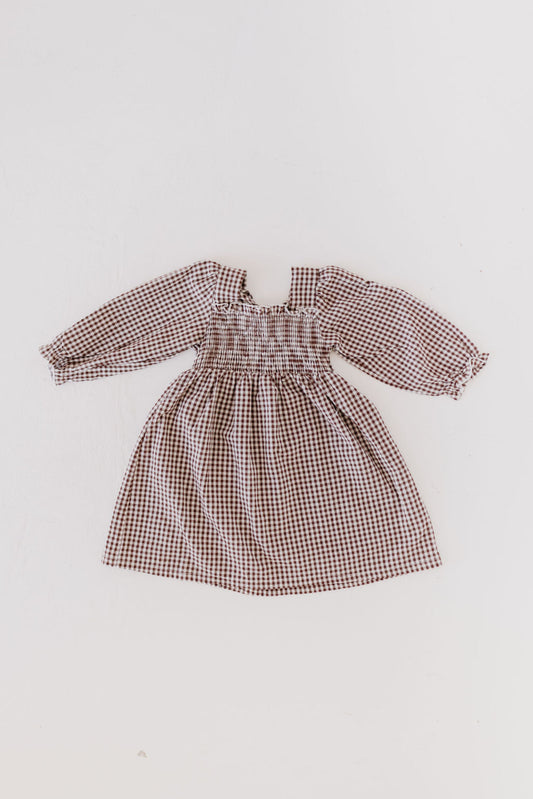 children's long-sleeve dress // chocolate chai (sizing up to 10/12)