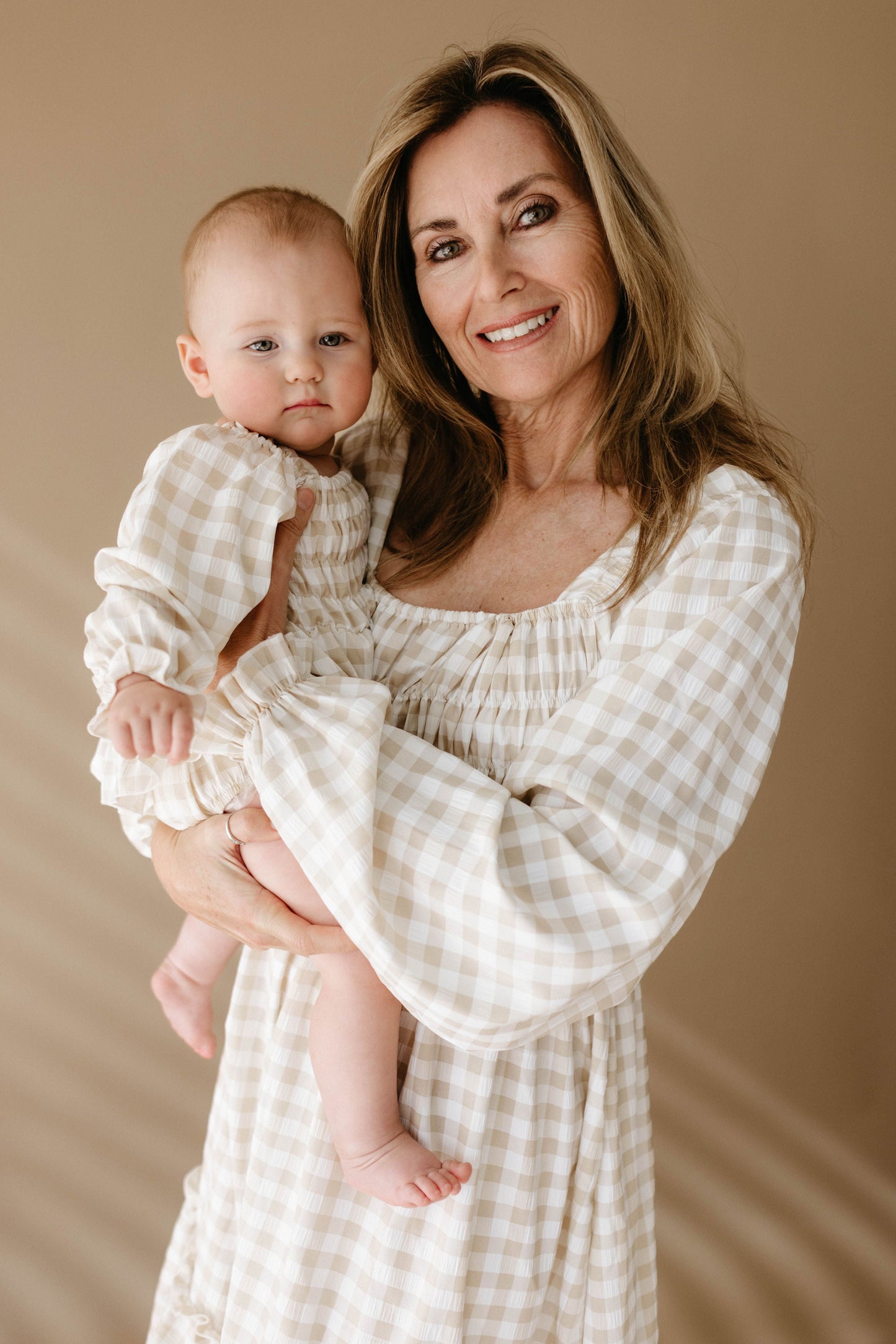 gingham ruffle romper