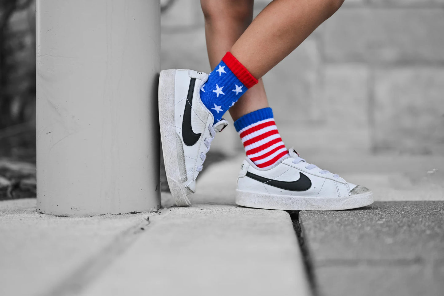stars + stripes socks