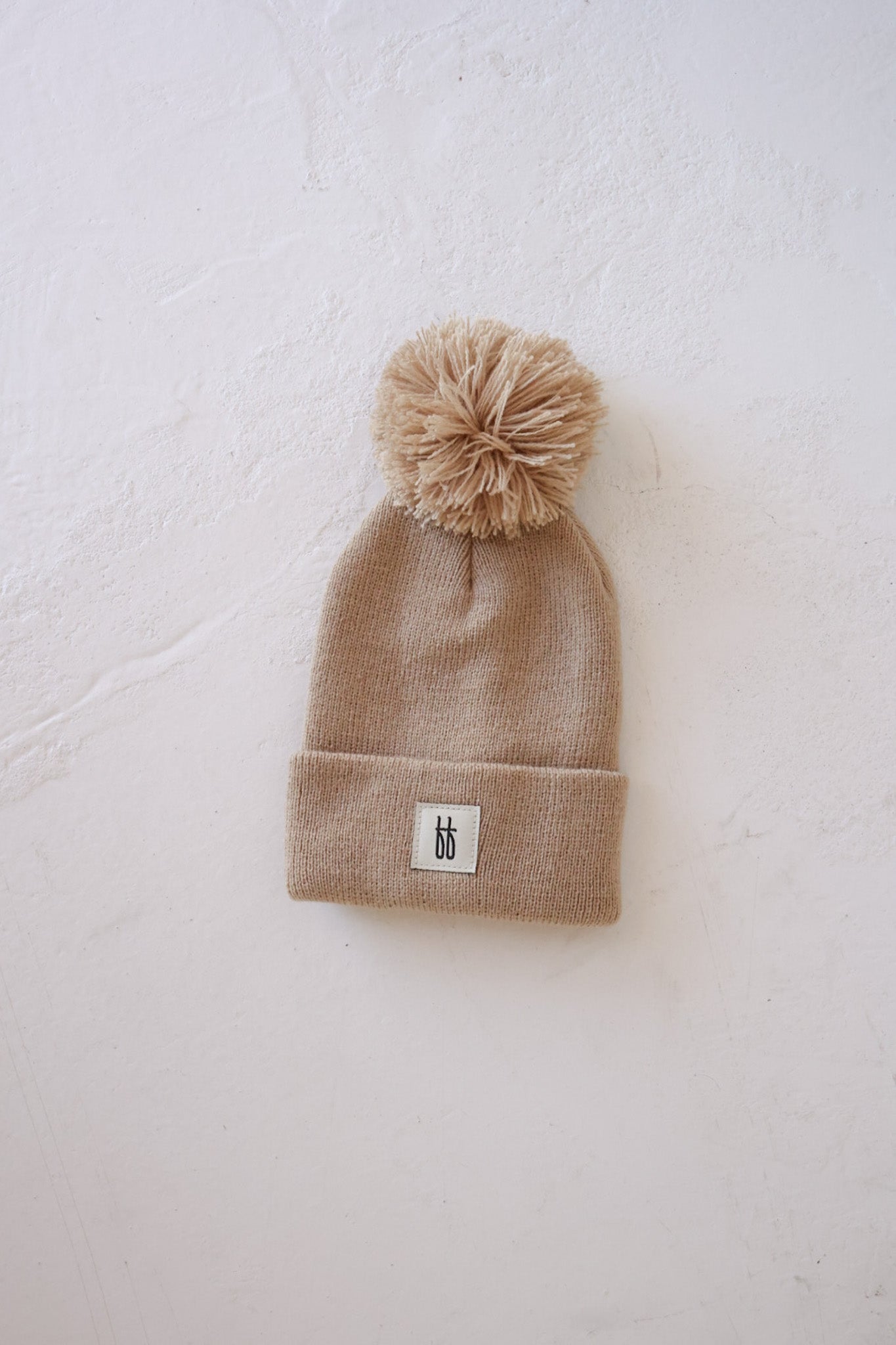 baby/children's knit pom beanie // taupe