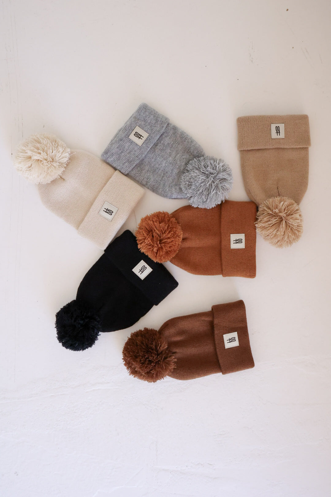 baby/children's knit pom beanie // rust