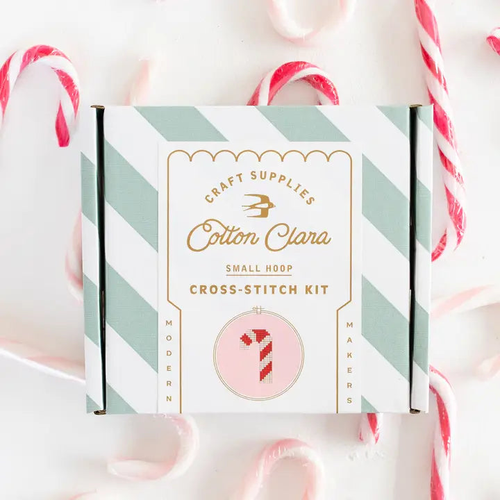 cross stitch kit // candy cane
