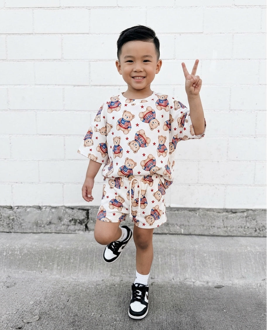 shorts set // american bear