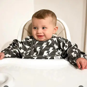 black bolts long sleeve bib (SIZE 6-36 MONTHS)