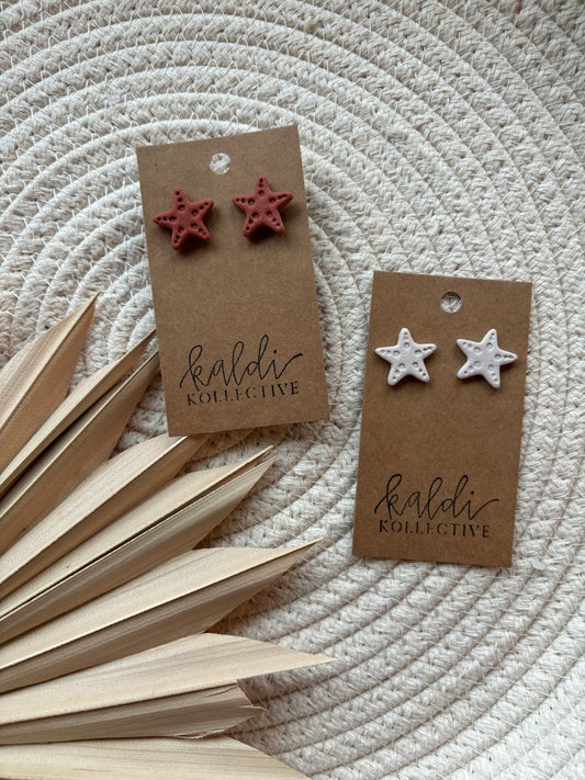 starfish studs // handmade polymer clay earrings