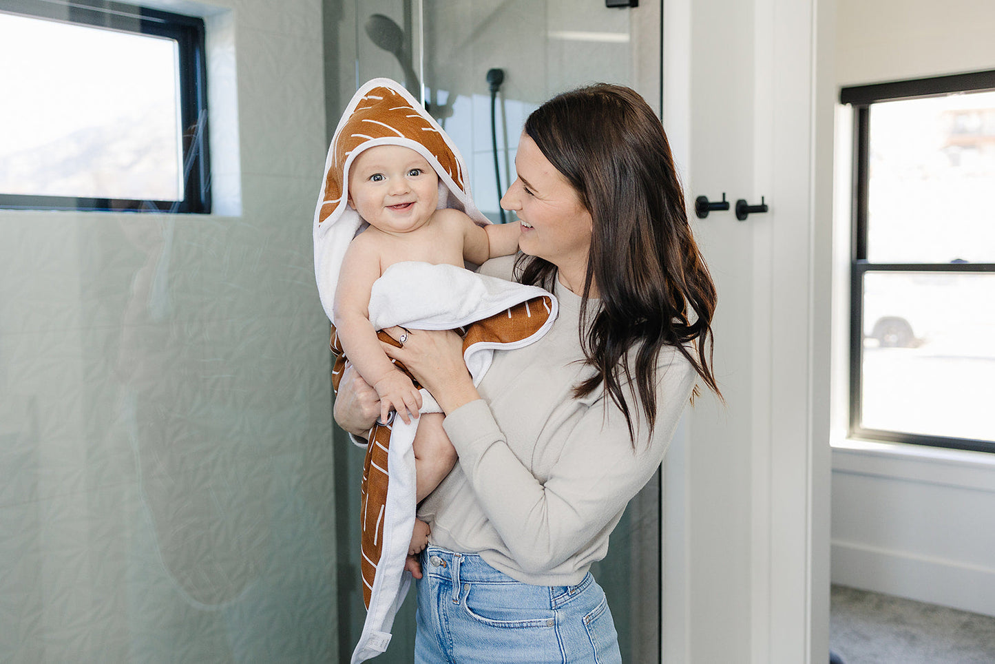 muslin hooded towel // deep mustard