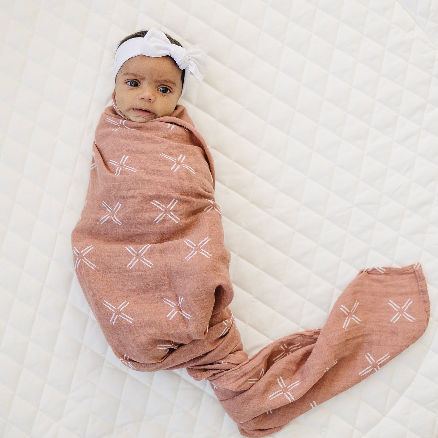 muslin swaddle blanket // peachy