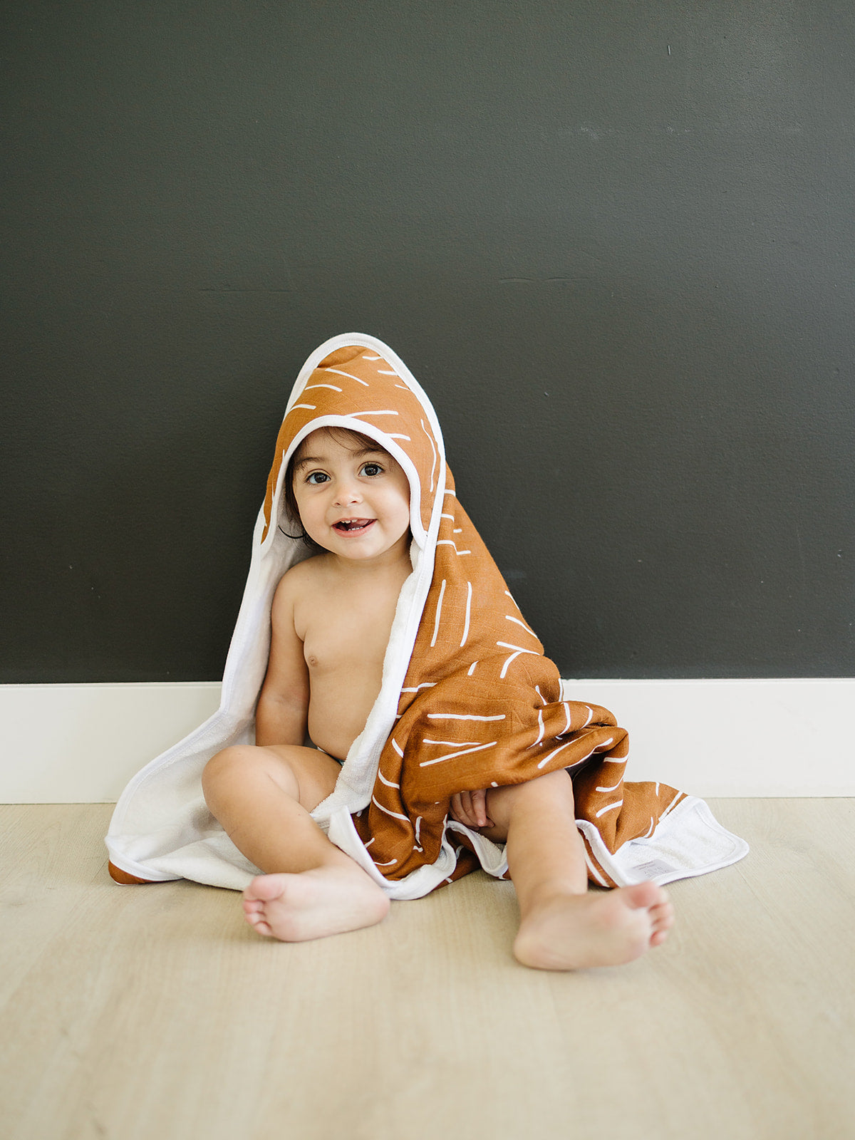 muslin hooded towel // deep mustard