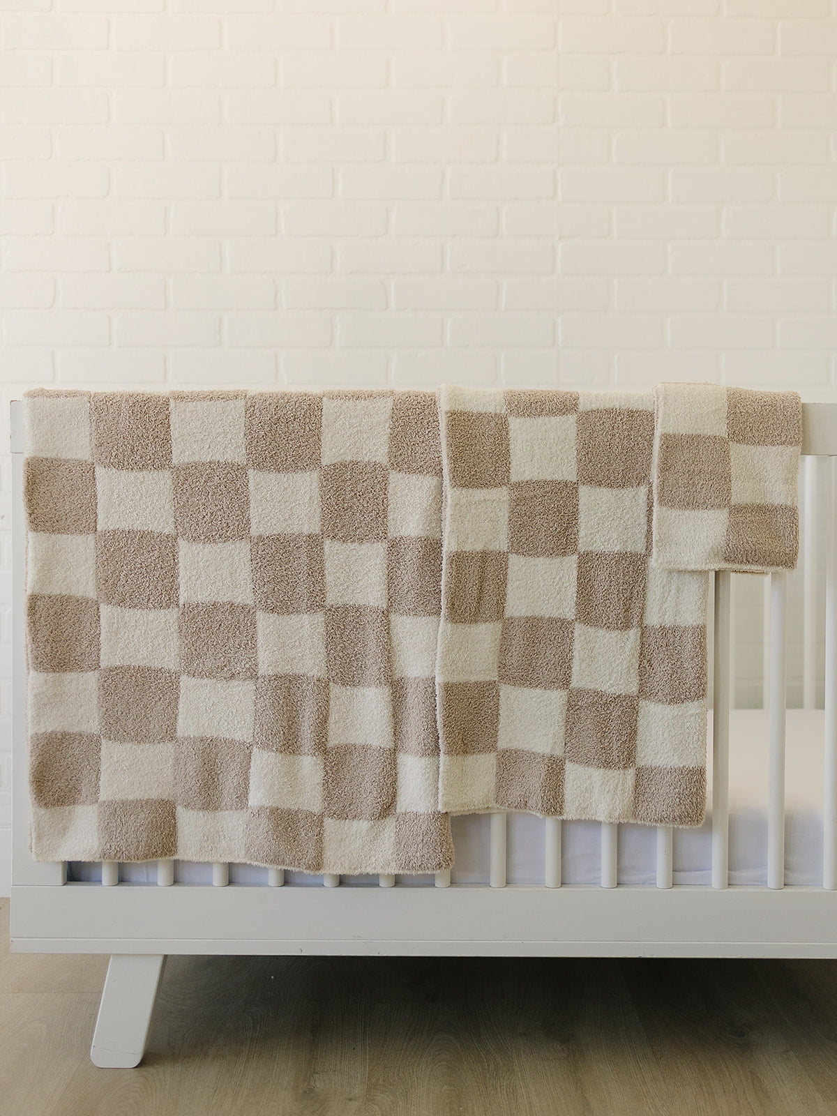 plush blanket // taupe checkered