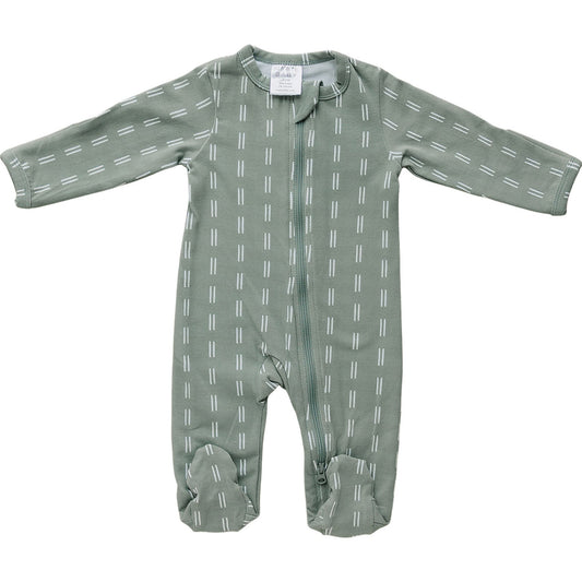 buttery soft cotton footie // sage strokes