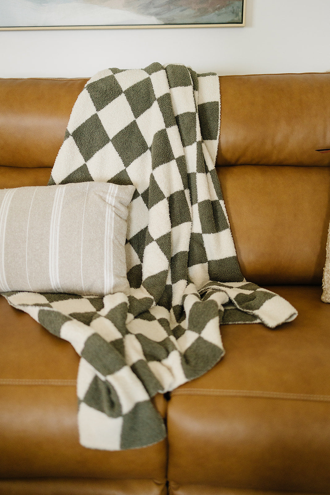 plush blanket // green checkered