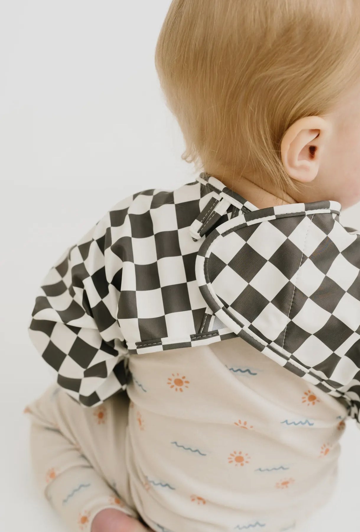 sleeved catch-all bib // checkered