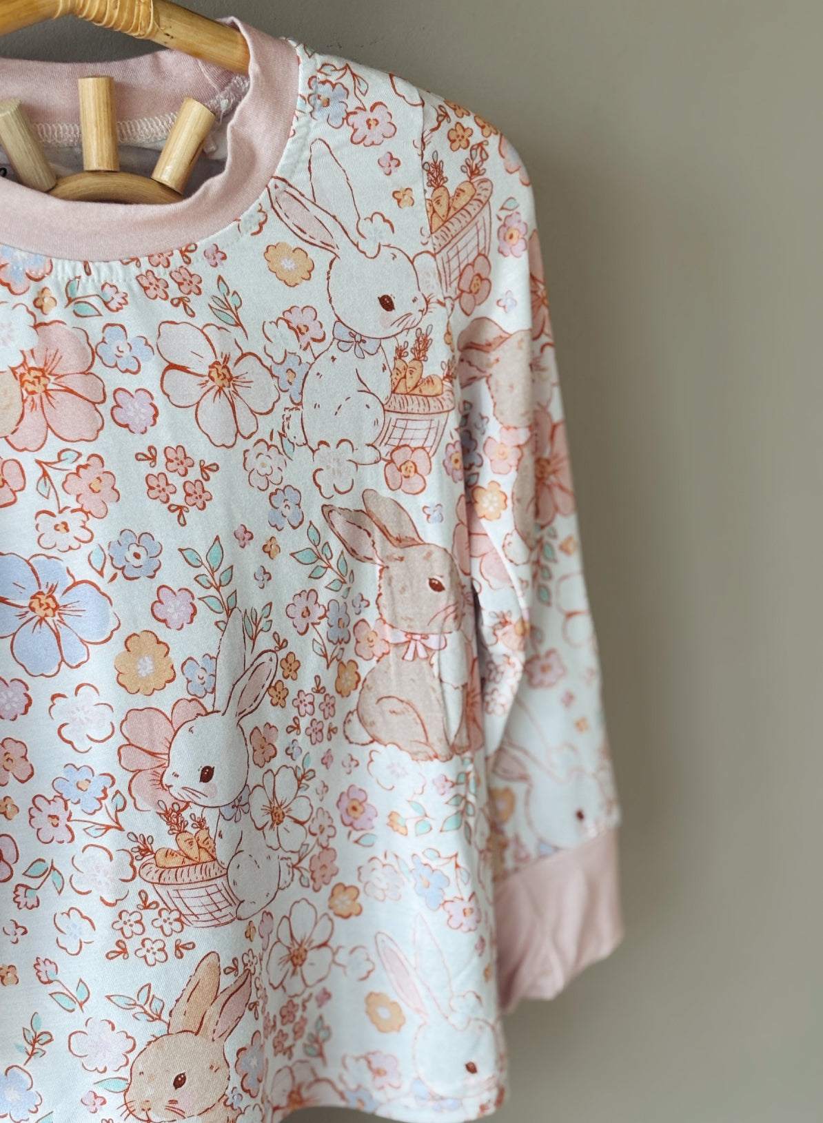 bunny floral bamboo pajamas // ZIPPY or LONG-SLEEVE TWO-PIECE SET