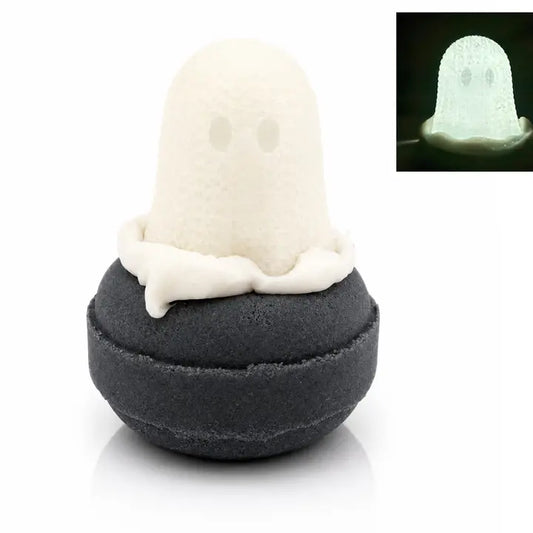 glow in the dark ghost donut bath bomb