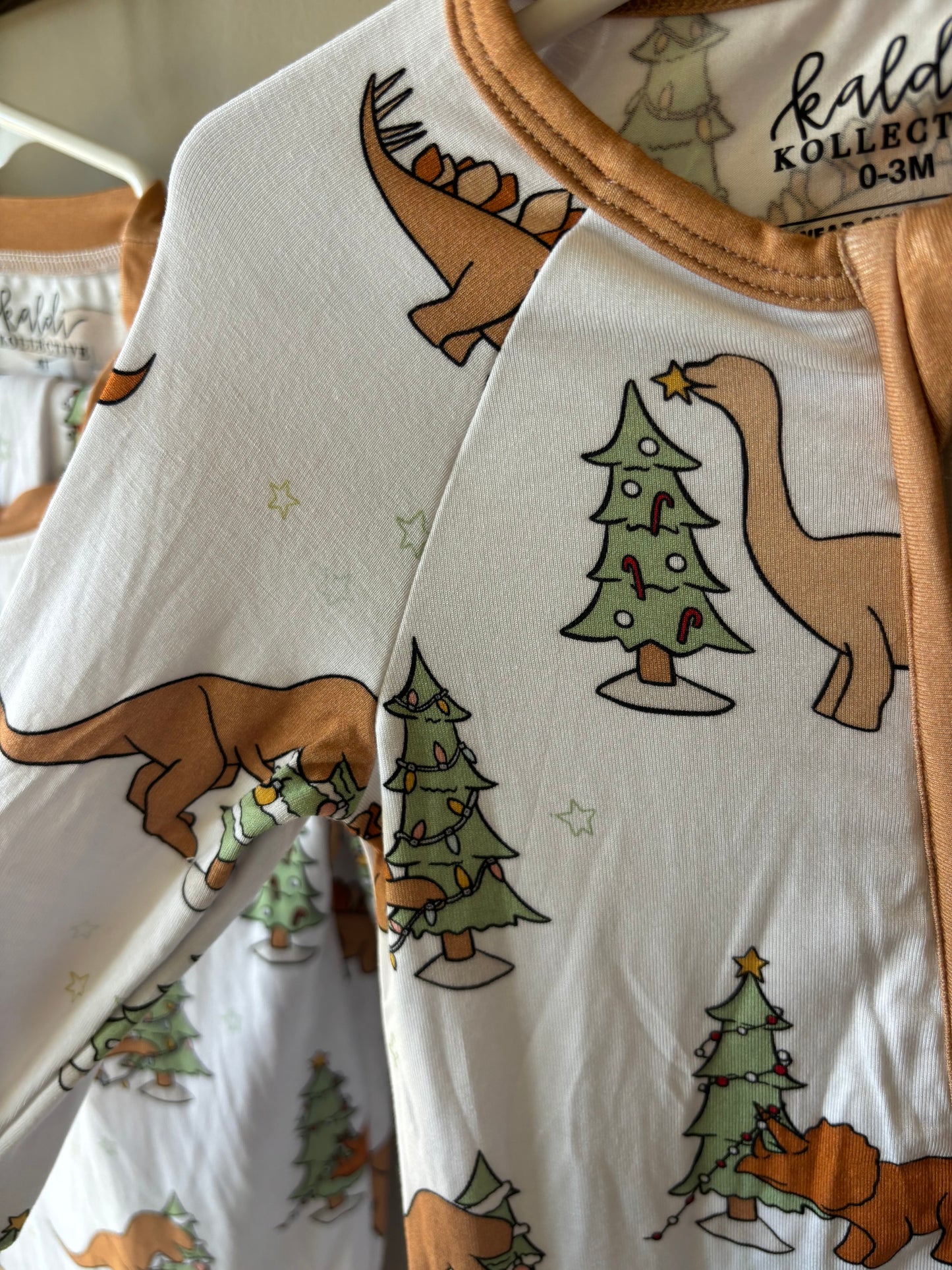 festive dinos bamboo pajamas // zippy or long-sleeve two-piece set