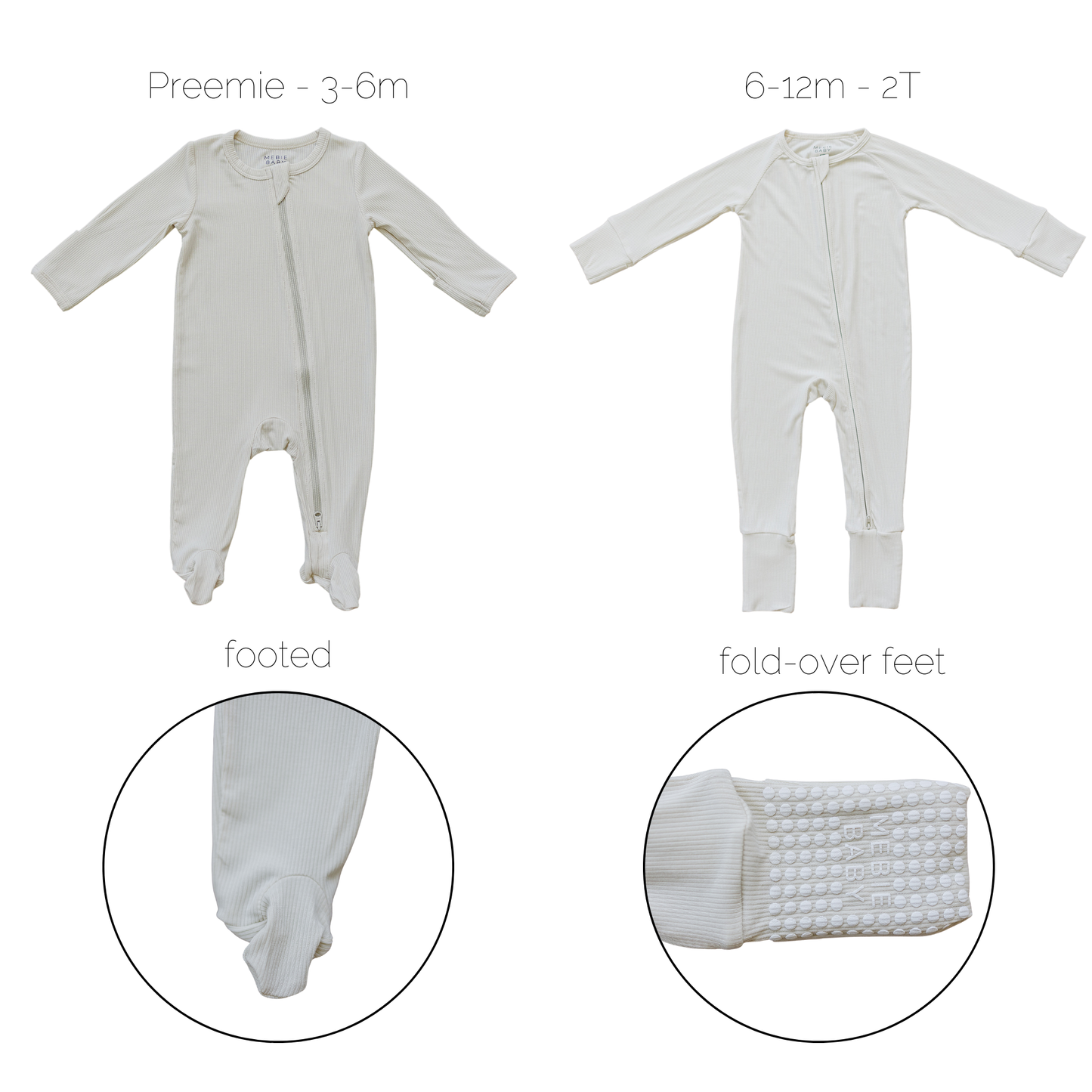 cream ribbed bamboo pajamas // ZIPPY