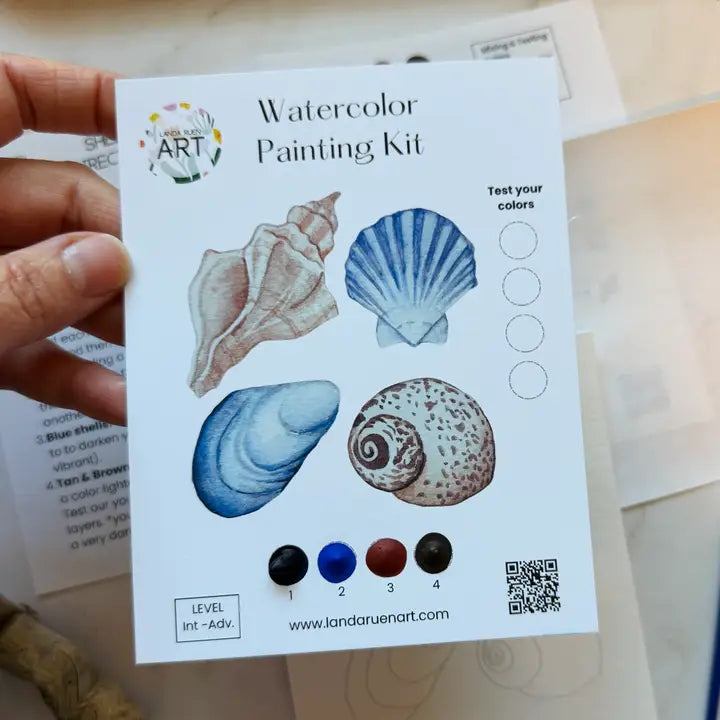 watercolor kit // seashells