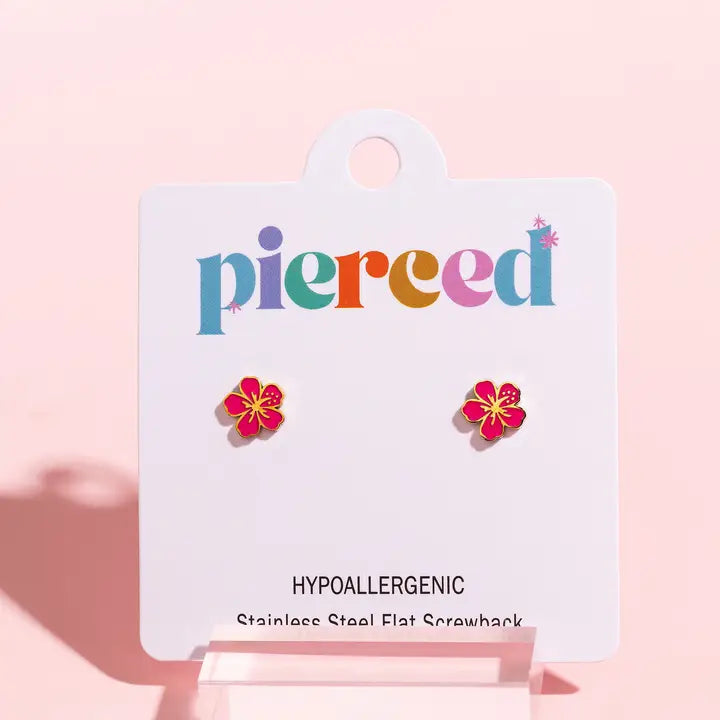 hibiscus 18k gold flatback studs // FLASH PREORDER! // open until 6.7 and ships mid-june