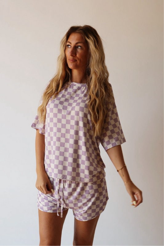 women’s bamboo shorts set // grape soda (mama + me)