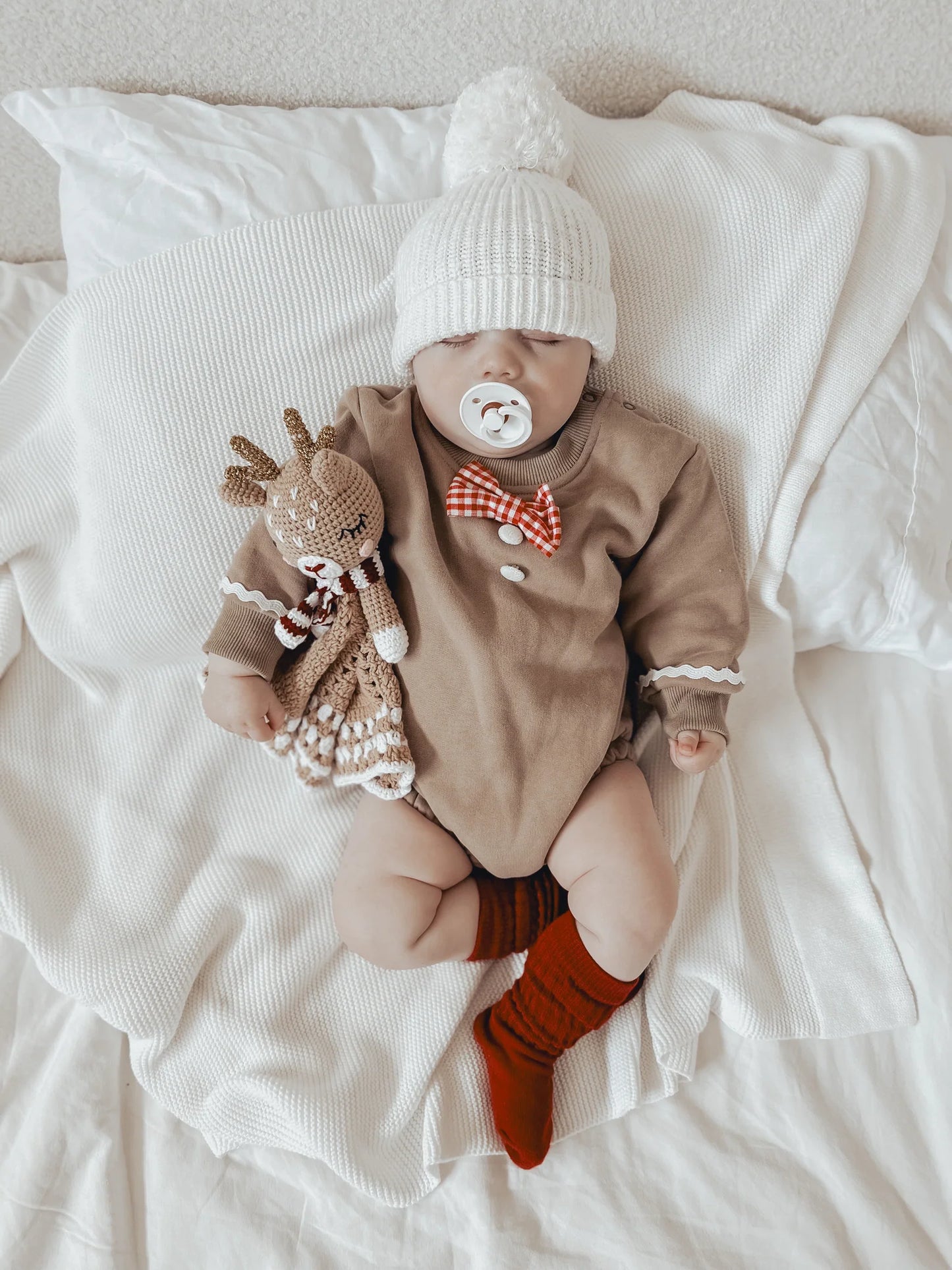 gingerbread long-sleeve bubble romper