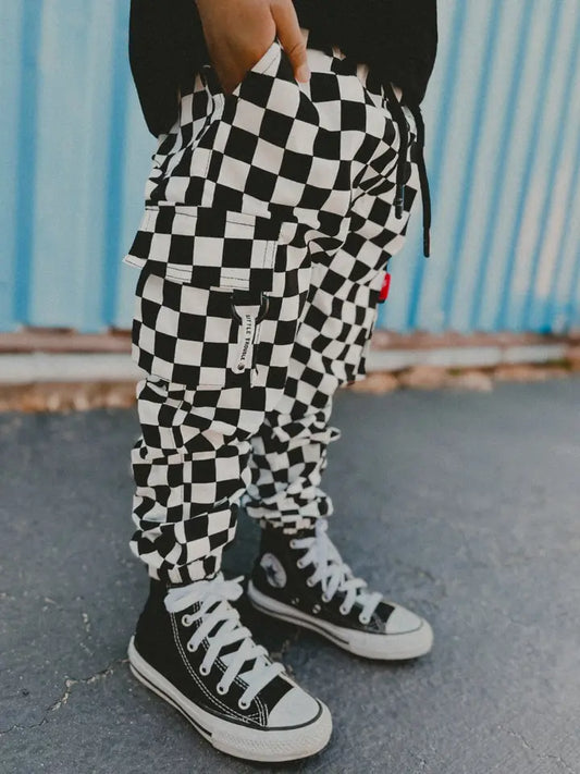 checkerboard cargo pants