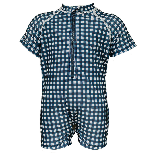 zipper swimsuit // navy gingham (*comes in mama + dad match*)